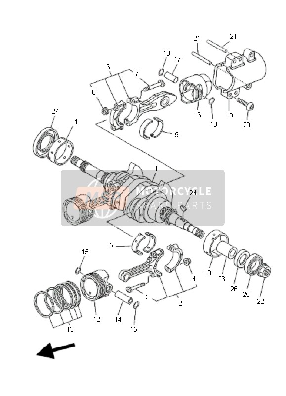 Yamaha XP500A T-MAX 2011 Crankshaft & Piston for a 2011 Yamaha XP500A T-MAX